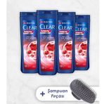 Clear Men 4x350 ml Hızlı Stil 2'si 1 Arada Şampuan ve Şampuan Fırçası