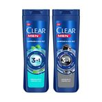 Clear Men Cool Sport 3in1 Ferahlatıcı Mentol ile 350 ML X2 + Clear Men 3in1 Arındırıcı Kömür ile 350 ML