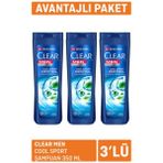 Clear Men Cool Sport Şampuan 3 x 350ML 3 Adet