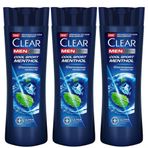 Clear Men Kepeğe Karşı Etkili Cool Sport Menthol Ferahlatıcı Mentol Etkisi 3x350 ml Şampuan