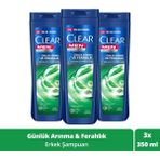 Clear Men Kepeğe Karşı Etkili Şampuan 350 ml x 3 Canlandırıcı Arınma ve Ferahlık Özelliği