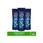 Clear Men Kepeğe Karşı Etkili Şampuan Cool Sport Menthol Ferahlatıcı Mentol Etkisi 350 Ml X 3 Adet