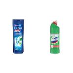 Clear Men Kepeğe Karşı Etkili Şampuan Cool Sport Menthol Ferahlatıcı Mentol Etkisi 350 ml(1) Domestos Yoğun Kıvamlı Çamaşır Suyu Maksimum Hijyen Dağ Esintisi, 750 ml(3)
