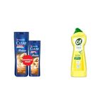 Clear Men Kepeğe Karşı Etkili Şampuan Saç Dökülmesine Karşı Kahve Çekirdeği Özü (350 ml + 180 ml)(1) Cif Krem Yüzey Temizleyici Limon Kokulu Yağ ve Kireç Sökücü Leke Çıkarıcı 750 ML(2)