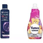 Clear Men Scalp Saç Dökülmesine Karşı Şampuan Kepeğe Karşı Etkili 300 Ml(1) Yumoş Uzman Konsantre Çamaşır Yumuşatıcısı Renk Koruma Kalıcı Koku 50 Yıkama (1 X 1200 Ml)(2)