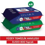 Clear Motion 8x100 800 Yaprak Yüzey Temizlik Havlusu