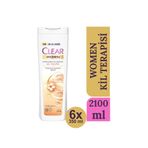 Clear Women 6x350 ml Kil Terapisi Arınmış ve Yumuşak Saçlar Kepeğe Karşı Etkili Şampuan