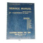 Cleereman Jig Borer Service Manual Drilling Machines