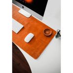 Cleimen Vintage Deri Masa Matı & Mouse Pad - Taba