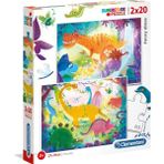 Clementoni Funny Dinos 2 x 20 Parça Puzzle