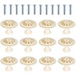 Cleminsta 12'li set yuvarlak antika çekme düğmeleri kapı kolları, vintage dolap düğmeleri, sağlam çekmece düğmeleri, yuvarlak komodin düğmeleri, dolap düğmeleri beyaz ve yuvarlak vintage kapı kolu, ev