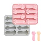 Cleminsta 2 adet kedi patisi kalıbı, silikon çikolata kalıbı, tekrar kullanılabilir silikon pralin kalıbı seti, pişirme için yapışmaz silikon kalıp, kurabiye, puding, pasta, evcil hayvan atıştırmalıkları için
