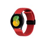 clemon Samsung Galaxy Watch 5 Seri 40-44-Pro 45 mm Uyumlu Flexi Hasır Magnet Kordon 20 mm (Güçlü Mıknatıs) Kırmızı