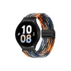 clemon Samsung Galaxy Watch 6 Seri 40-43-44-47 mm Uyumlu Flexi Hasır Magnet Kordon 20 mm (Güçlü Mıknatıs) Turuncu-Siyah