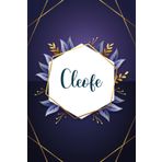 Cleofe: Taccuino personalizzato con il nome Cleofe | Regalo di compleanno per moglie, mamma, sorella, figlia ... | Foglie blu | 110 pagine a righe, Piccolo formato 6x9 pollici (15,24 x 22,86 cm)