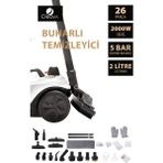 Cleova CLV-4041 Çok Fonksiyonlu 26 Parça Buharlı Temizleyici Paspas - Buharlı Temizlik Makinası - Beyaz