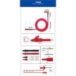 Cleqee P1300F 26 Parça Çok Işlevli Değiştirilebilir Multimetre Probu Test Ölçüm Kablo Kiti - 1m - multimetre probu