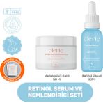 Clerie Antioksidan İçeren Yoğun Nemlendirici Cica Krem ve Anti- Aging & Yaşlanma Önleyici Bakuchiol Retinol Serum - Clerie Gece Cilt Bakım Seti - CLNR