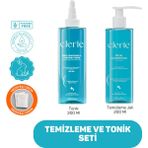 Clerie Sebum & Yağ Dengeleyici İkili Set, AHA-BHA Gözenek Temizleyici Çay Ağacı İçeren Tonik ve Arındırıcı Yüz Yıkama Jeli - CLJT