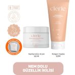 Clerie Soyulabilir Kolajen Maske & Nemlendirici Cica Krem Ikili Cilt Bakım Seti – Arındırıcı, Onarıcı, Gözenek Sıkılaştırıcı, Yoğun Nemlendirici ve Porselen Cilt Etkisi Için