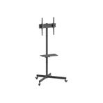 Cletech Tekerlekli Tv Standı 32"-55" | Ekonomik Seri | Yükseklik Ayarlı | Raflı | 35 kg Kapasiteli