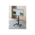 Cletech Tekerlekli Tv Standı 32"-55" | Yükseklik Ayarlı | Eğilebilir | Raflı | 35 kg Taşıma Kapasiteli