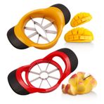 Clever Chef Elma çekirdeği çıkarıcı, mango çekirdeği çıkarıcı, meyve kesici, 2'li set, elma, mango, ananas, armut, avokado için mutfak aletleri, keskin paslanmaz çelik bıçaklar (2 parçalı set)