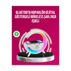 Clevora Kablosuz Şarjlı LED Masa Lambası Çalar Saat ve Beyaz Gürültü Özellikli