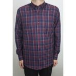 Cliente Fistan Store Erkek Bordo Ekose Kareli Klasik Kesim Rahat Kalıp Çift Cepli Kışlık Kaşmir Gömlek - XL