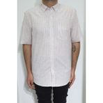 Cliente Fistan Store Erkek Çizgili Klasik Kesim Rahat Kalıp Tek Cepli Kısa Kollu Yazlık Gömlek - 2XL - Bordo