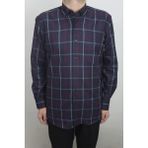 Cliente Fistan Store Erkek Ekose Kareli Klasik Rahat Kalıp Tek Cepli Kışlık Kaşmir Gömlek - Bordo - Lacivert - XL
