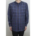 Cliente Fistan Store Erkek Ekose Kareli Klasik Rahat Kalıp Tek Cepli Kışlık Kaşmir Gömlek - Lacivert - Mavi - 2XL