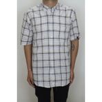 Cliente Fistan Store Erkek Kareli Klasik Kesim Rahat Kalıp Tek Cepli Kısa Kollu Yazlık Gömlek - Krem - Mavi - 2XL