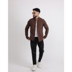 Cliento Adel Paraşüt Kumaş Uzun Kollu Modern Erkek Gömlek - Kahve