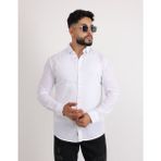 Cliento Adel Paraşüt Kumaş Uzun Kollu Modern Erkek Gömlek - S - Beyaz
