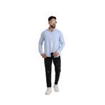 Cliento Adel Paraşüt Kumaş Uzun Kollu Modern Erkek Gömlek - XL - Mavi