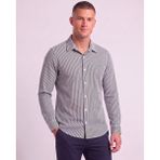 Cliento Günlük Kombin Pamuklu Keten Erkek Gömlek - Siyah - 2XL
