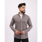 Cliento Likralı Scuba Süet Kumaş Kışlık Kalın Erkek Gömlek - 2XL - Gri