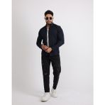 Cliento Modern Slim Fit Casual Likralı Pamuklu Armürlü Erkek Gömlek - Siyah