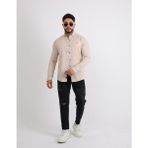 Cliento Modern Slim Fit Casual Likralı Pamuklu Armürlü Erkek Gömlek - Taş