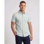 Cliento Pamuk Keten Armürlü Smart Casual Erkek Gömlek - Mint - 2XL