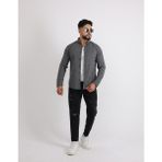 Cliento Pamuklu Keten Rahat Kesim Günlük Erkek Gömlek - 2XL - Siyah