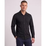 Cliento Pamuklu Keten Slim Fit Modern Erkek Gömlek - Siyah - XL