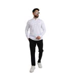 Cliento Şık ve Modern Likralı Pamuk Armürlü Kumaş Slim Fit Erkek Gömlek - 2XL - Beyaz