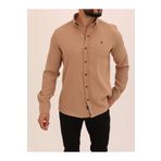 cliento Slimfit Ottoman Kumaş Likralı Örme Fitilli Erkek Gömlek