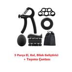 Clifton 5 Parca El Kol Bilek Parmak Egzersiz Guclendirici Fitness Spor Aletleri Seti Takim
