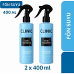 Clinic Pyroo Clinic Fön Suyu ve Kolay Tarama Spreyi 400 ml x 2 Kokulu Besleyici Sıvı Saç Bakım Ürünü