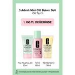 Clinique 3 Adımlı Cilt Bakım Seti - Cilt Tipi 3 Karma/Yağlı | Yıkama Jeli 30ml, Tonik 60ml, Yüz Kremi 30ml