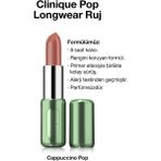 Clinique Pop Longwear™ Gün Boyu Kalıcı Ruj - Renk: Capuccino Pop 3.9g | Saten Bitiş - Kahverengi