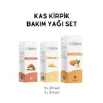 cliniva Kaş & Kirpik Bakım Yağı 3’lü Set – Doğal Besleyici & Güçlendirici